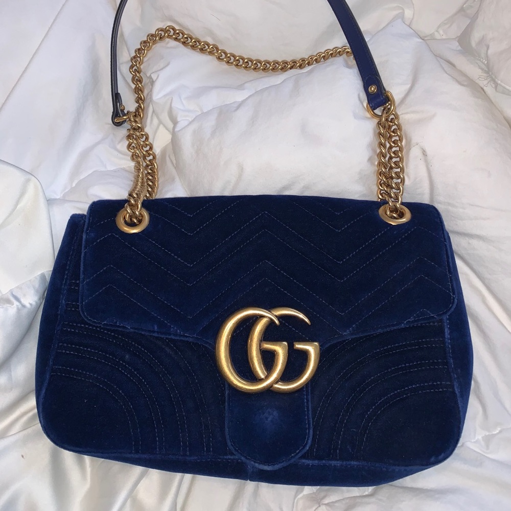 Gucci marmont purse cobalt blue large